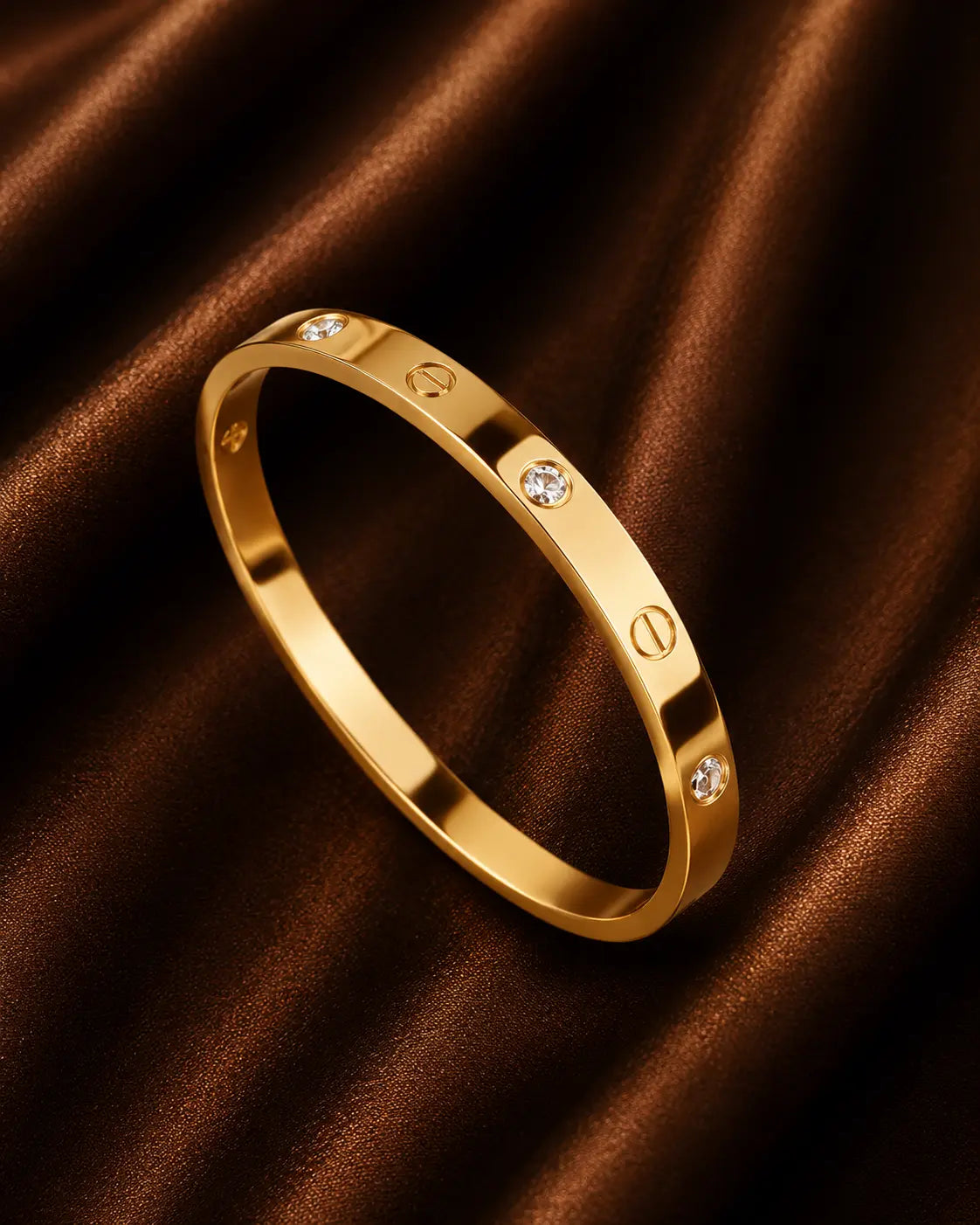 Zilveras Luxe Crystal Screw Bangle