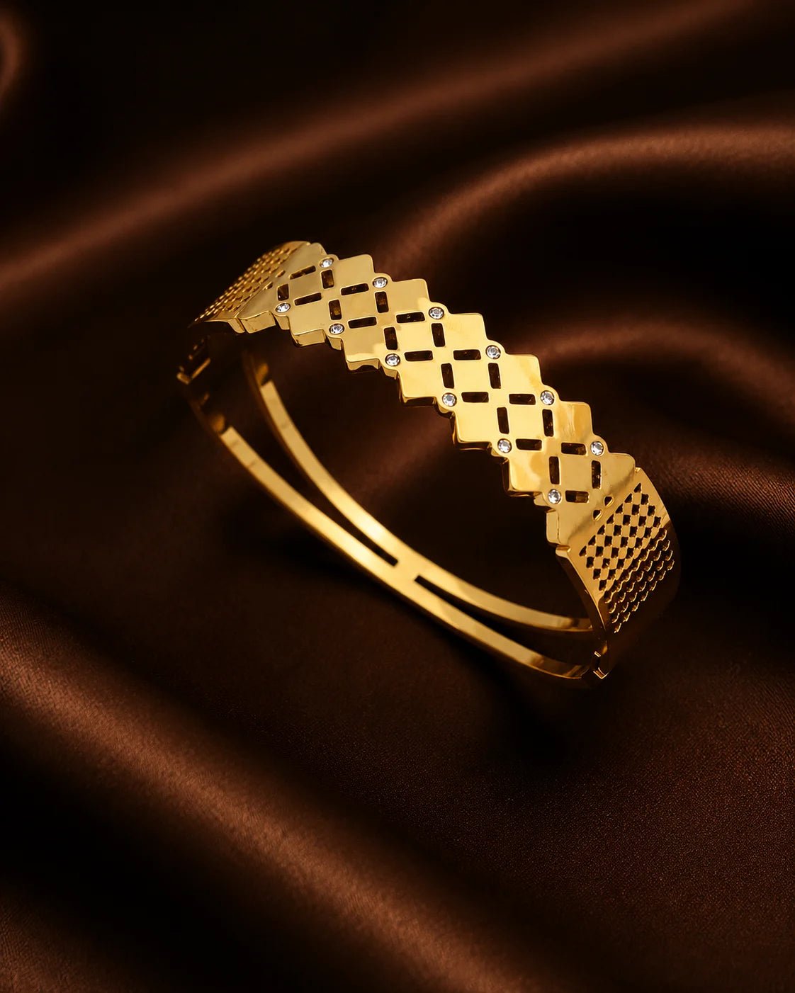 Aurora Crystal Grid Cuff Bracelet