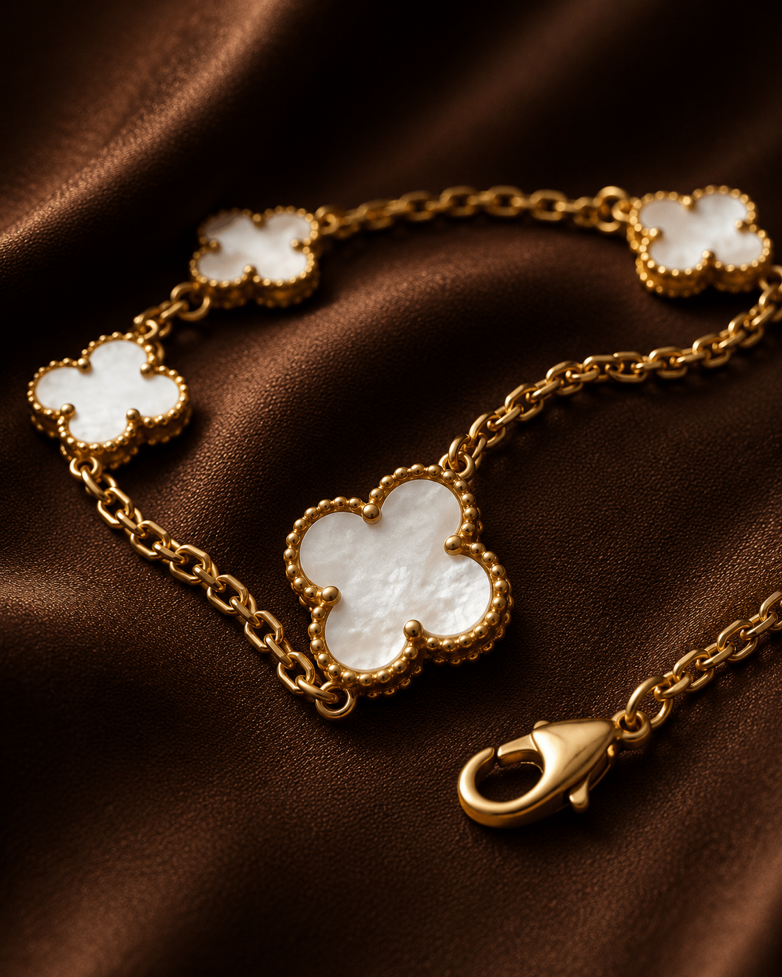 Hera White Clover Necklace Stack
