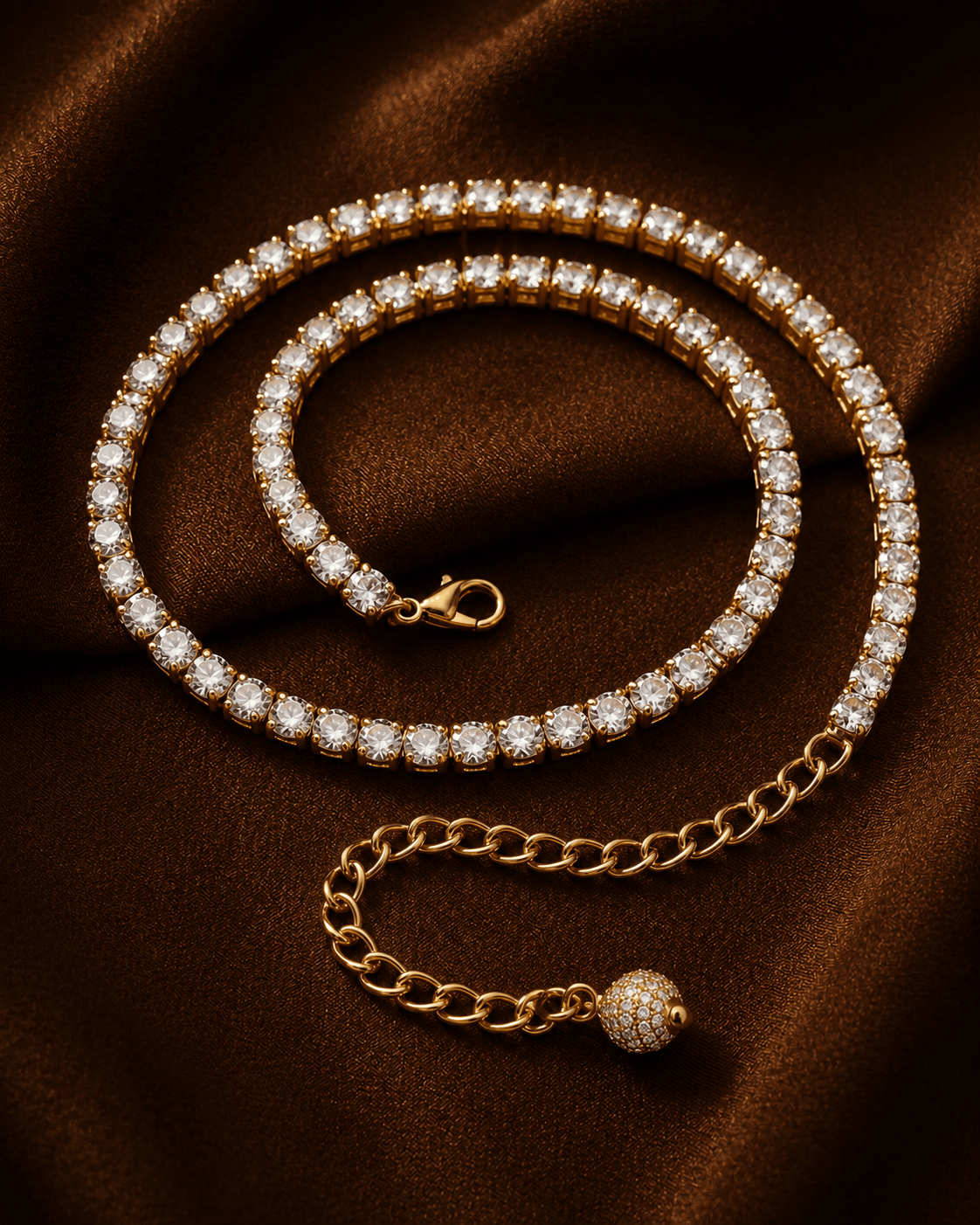 The Diana Sparkle AAA American Diamond Tennis Necklace