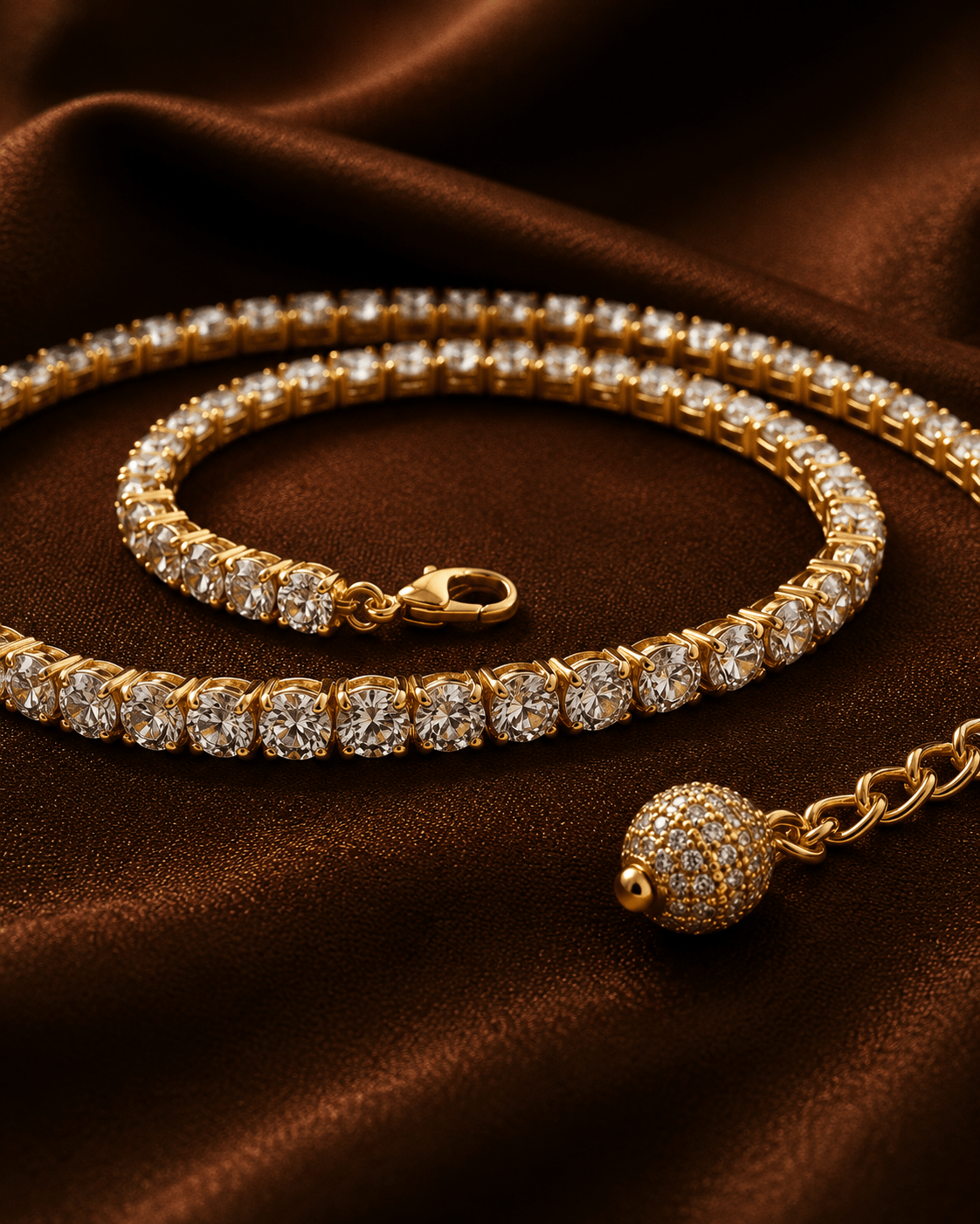 The Diana Sparkle AAA American Diamond Tennis Necklace