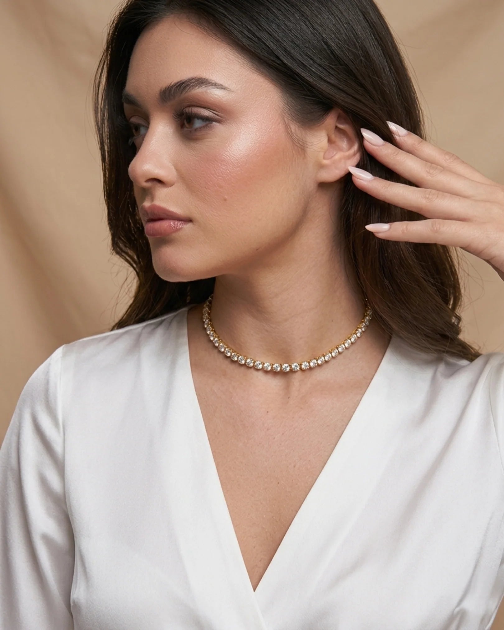 The Diana Sparkle AAA American Diamond Tennis Necklace