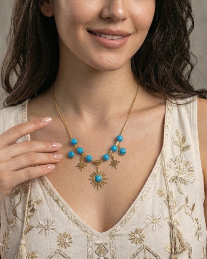 Turquoise Celestial Charm Necklace