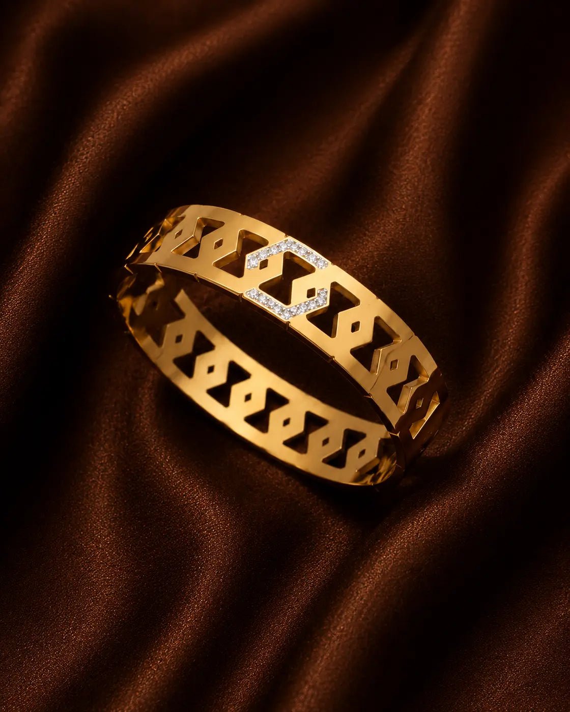 Zilveras Geometric Luxe Gold-Plated Bracelet