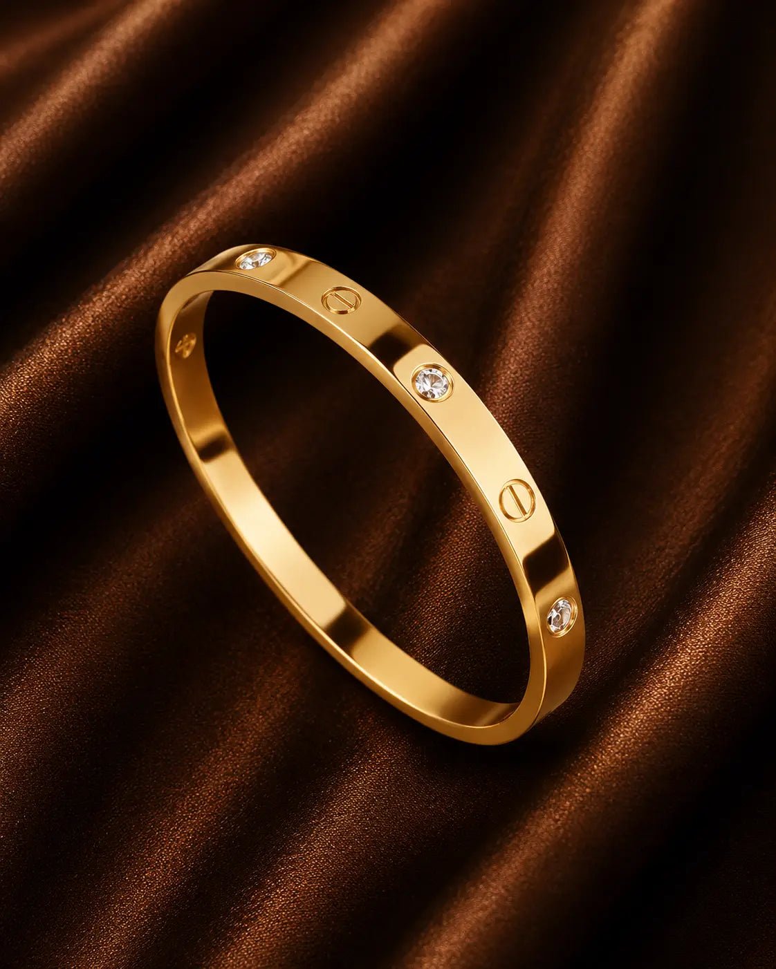 Zilveras Luxe Crystal Screw Bangle